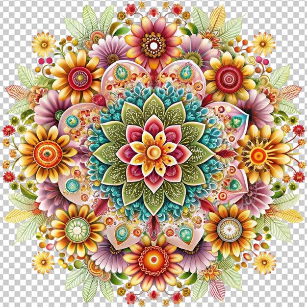 PSD abstract flowers with intricate patterns