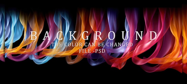 PSD abstract flowing fabric in vibrant colors