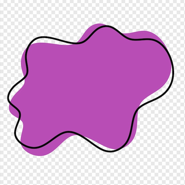 PSD abstract fluid purple shape element transparent