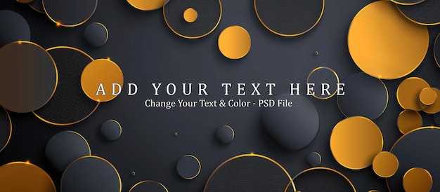 PSD abstract geometric background with black and gold circles