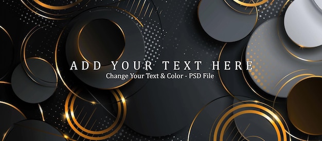 PSD abstract geometric pattern with golden circles on a dark background