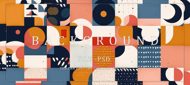 PSD abstract geometric pattern with warm colors