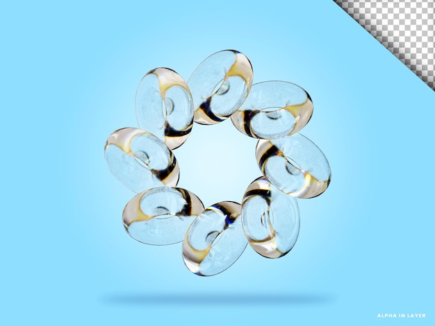 Abstract geometric shape futuristic dispersion glass material design 3d rendering