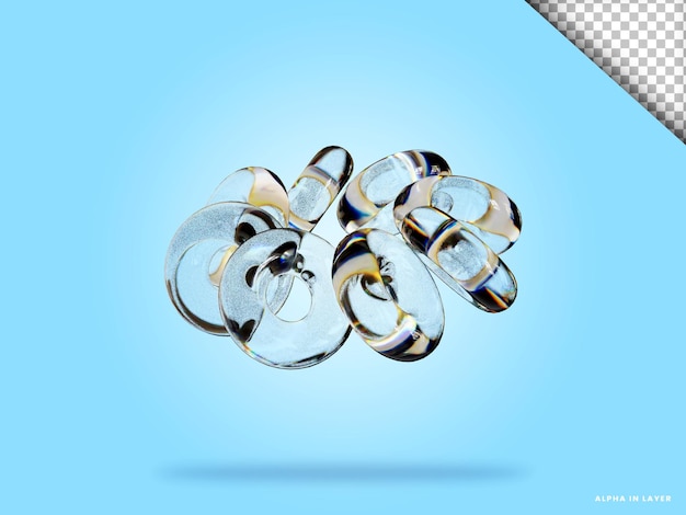 Abstract geometric shape futuristic dispersion glass material design 3d rendering