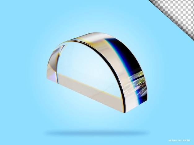 Abstract geometric shape futuristic dispersion glass material design 3d rendering