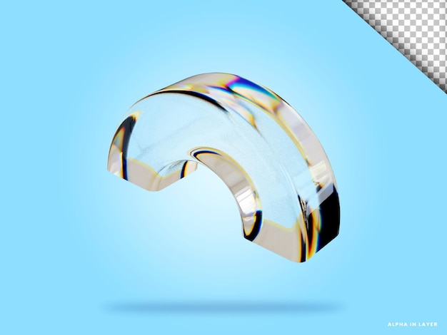 Abstract geometric shape futuristic dispersion glass material design 3d rendering