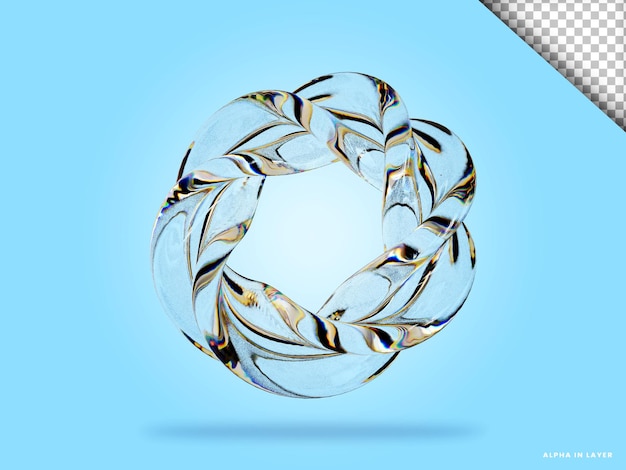 Abstract geometric shape futuristic dispersion glass material design 3d rendering