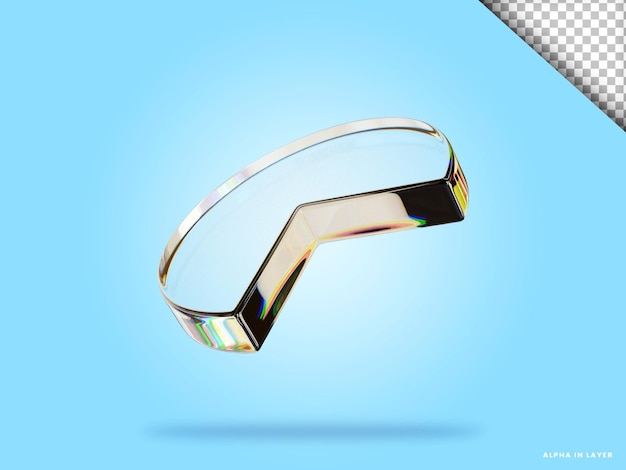 Abstract geometric shape futuristic dispersion glass material design 3d rendering