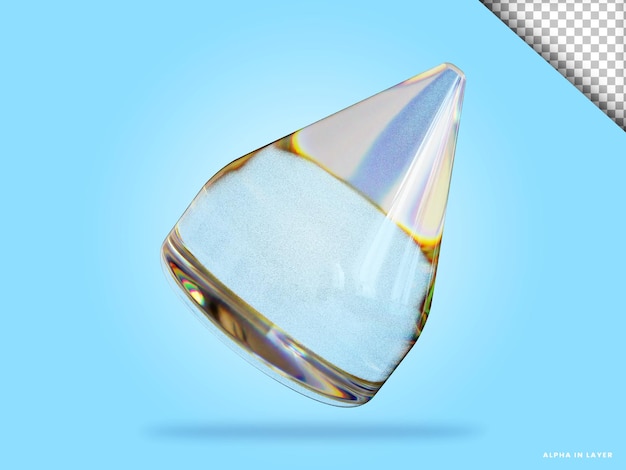 Abstract geometric shape futuristic dispersion glass material design 3d rendering