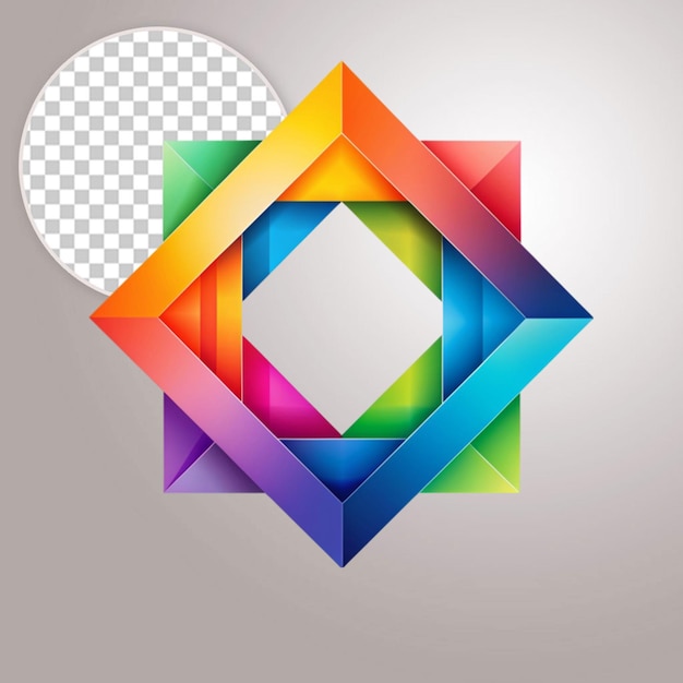 Abstract geometric shape futuristic dispersion on transparent background