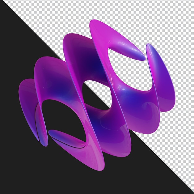 Abstract geometric shape futuristic gradient material design 3d rendering