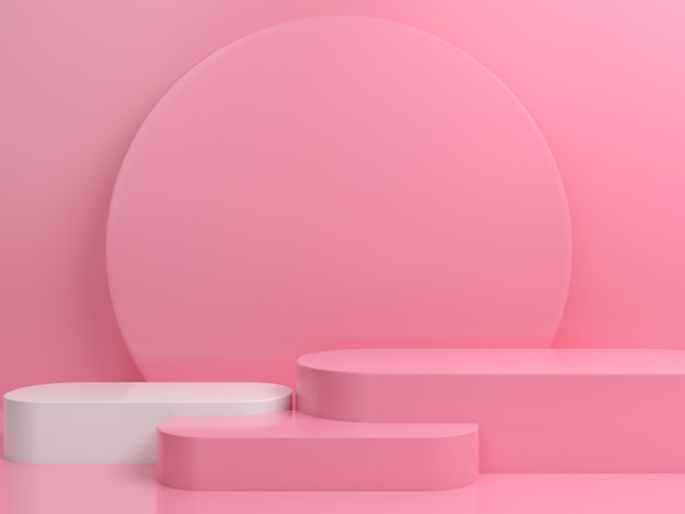 Abstract geometric shape pastel color minimal podium stage display mockup