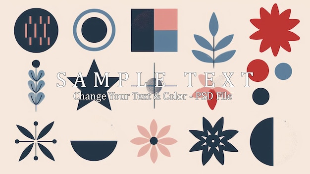 PSD abstract geometric shapes and floral patterns