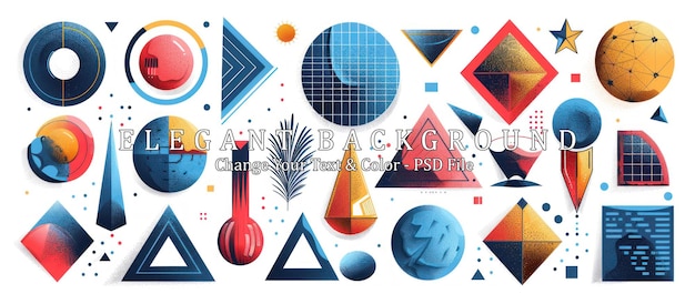 Abstract geometric shapes set