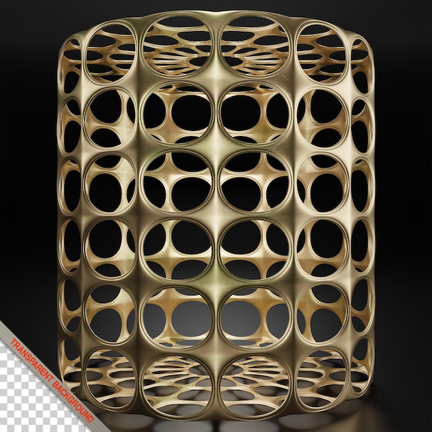 PSD abstract gold metal 3d cylinder