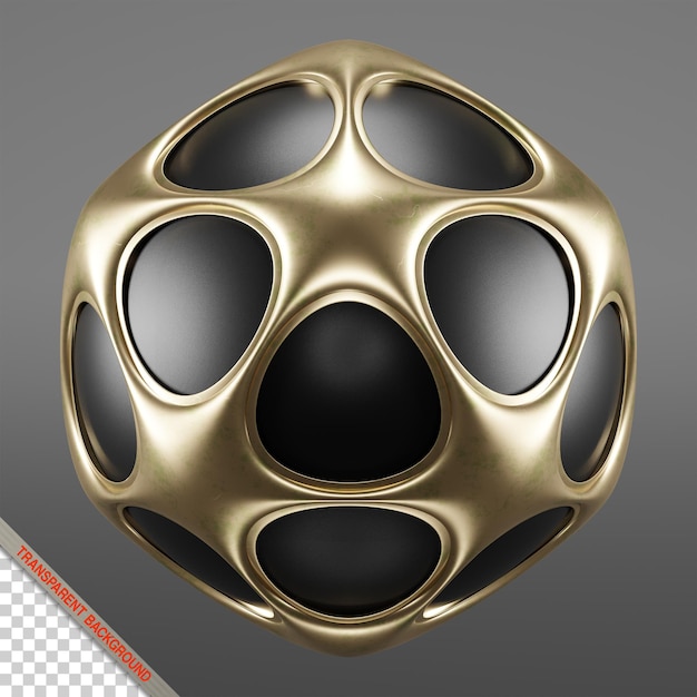 Abstract gold metal 3D sphere