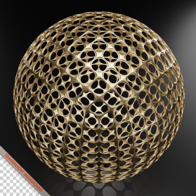 Abstract gold metal 3D sphere