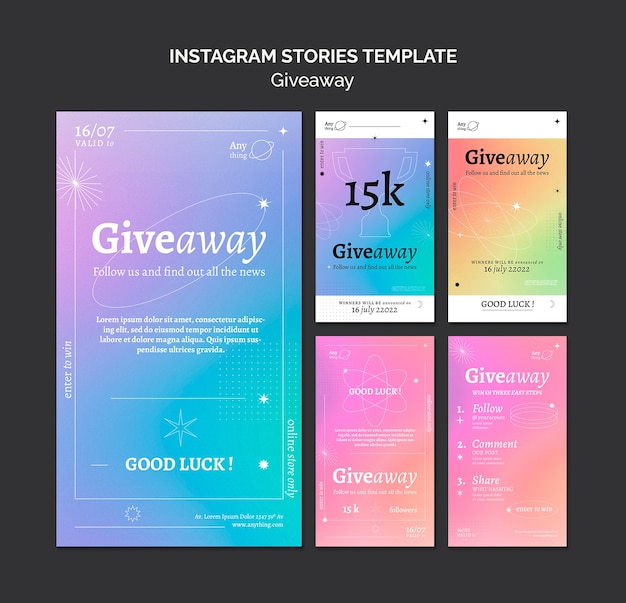 Abstract gradient giveaway insatgram stories