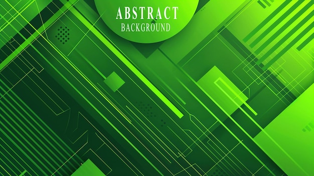 PSD abstract green background with diagonal lines and geometric shapes for modern design