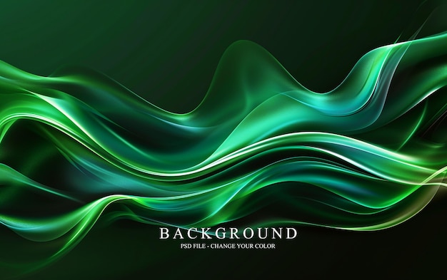 Abstract green background with smooth lines and curves creating an elegant and futuristic look