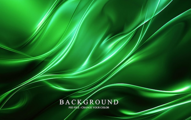 Abstract green background with smooth lines and curves creating an elegant and futuristic look