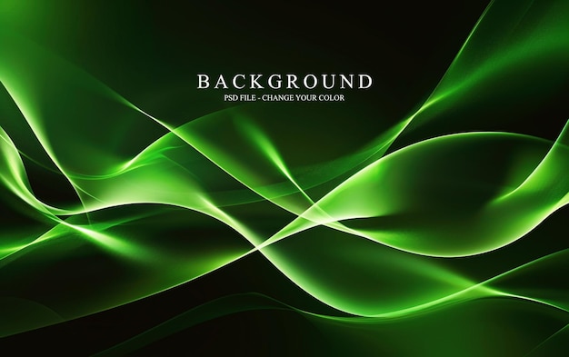 Abstract green background with smooth lines and curves creating an elegant and futuristic look