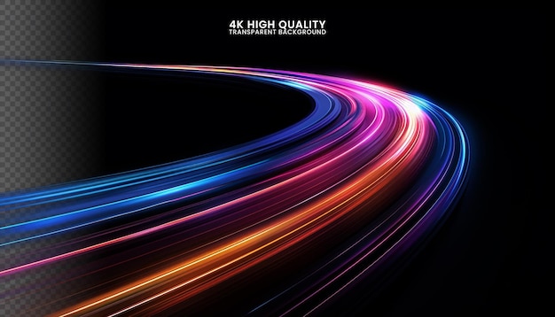 PSD abstract high speed dynamic motion trails light effect on a black background