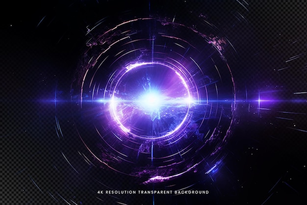 PSD abstract hud hologram scifi hi tech circle lighting lens flare elements on transparent background