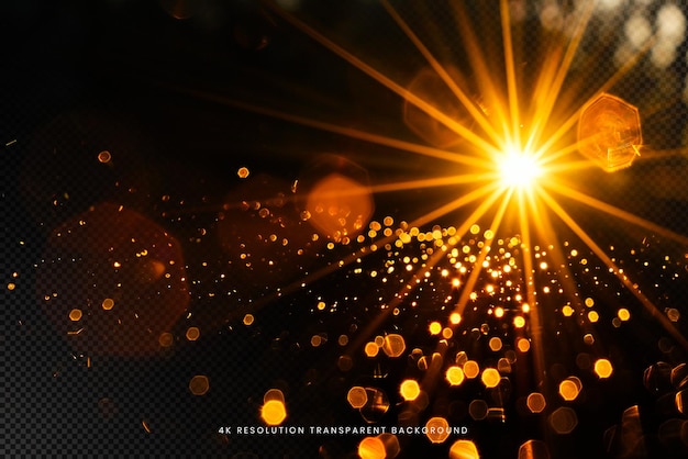 PSD abstract lens flare shining light on transparent background