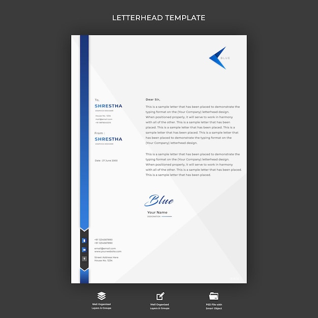 Abstract Letterhead Premium PSD