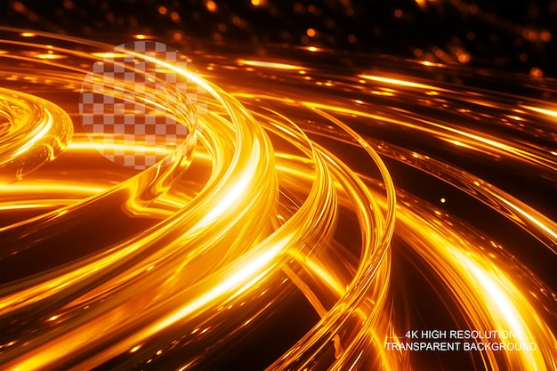 Abstract light lines of movement and speed Light elliptical patterns on transparent background