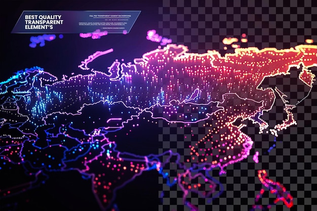 Abstract Map of the Russian Federation Created from Do on transparent background