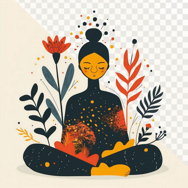 PSD abstract mindfulness vector illustration in flat design