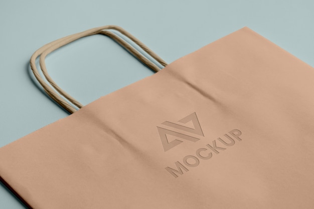 Abstract mock-up logo on shopping bag