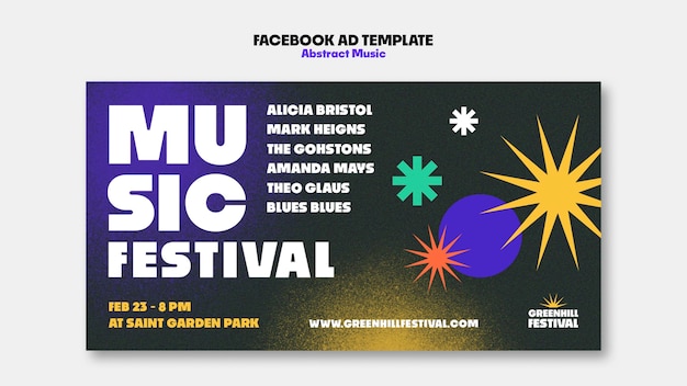 PSD abstract music show facebook template