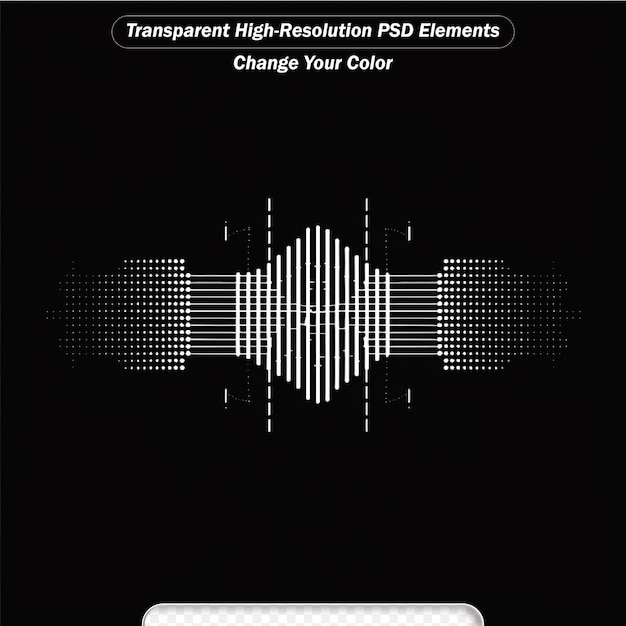 PSD abstract music sound wave or audio wavefrom isolated on black background