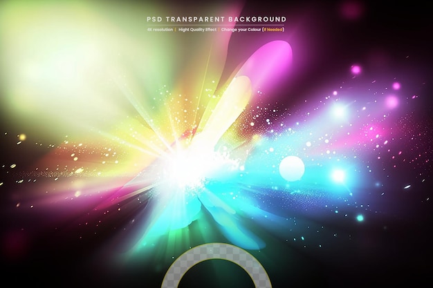 PSD abstract neon light gaming on transparent background