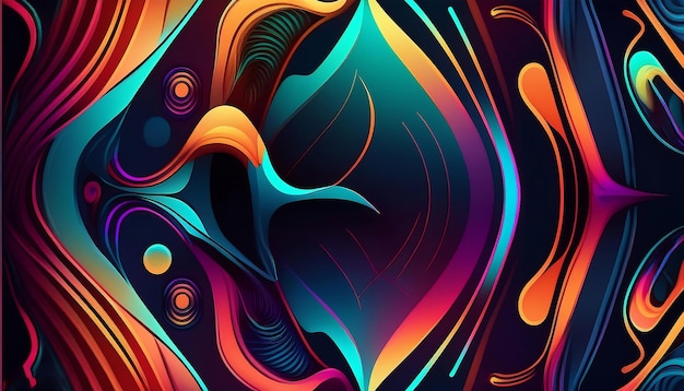 PSD abstract neon patterns on a dark background