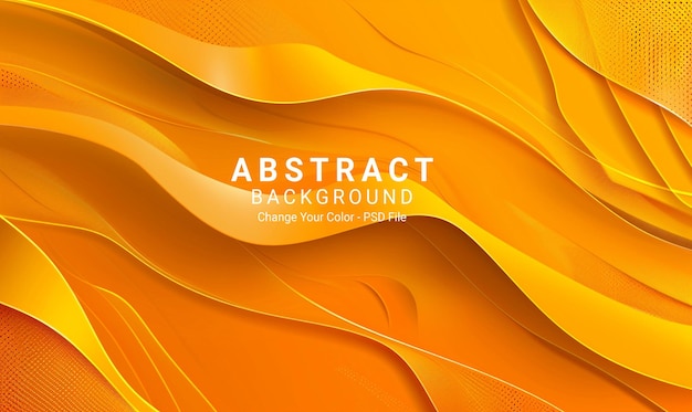 PSD abstract orange background vector presentation design yellow gradient banner template with wavy