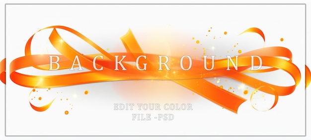 PSD abstract orange ribbon with glimmering glow