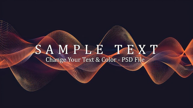 PSD abstract orange wave background