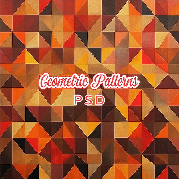 PSD an abstract pattern with triangles in shades of brown orange and red