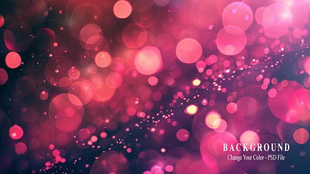 PSD abstract pink background with defocused lights and bokeh effect valentines day concept