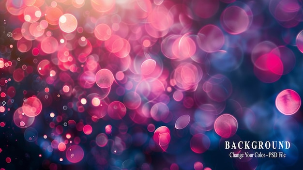 PSD abstract pink background with defocused lights and bokeh effect valentines day concept