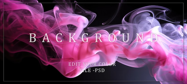 PSD abstract pink smoke on black background