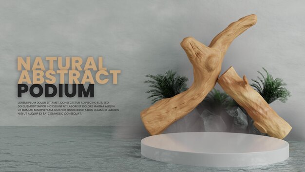 abstract podium with natural realistic scene