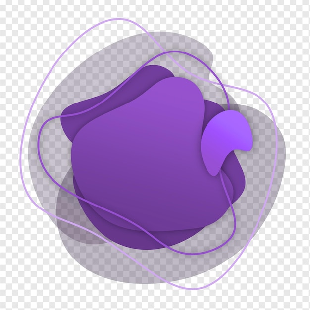 PSD abstract purple fluid shape element transparent