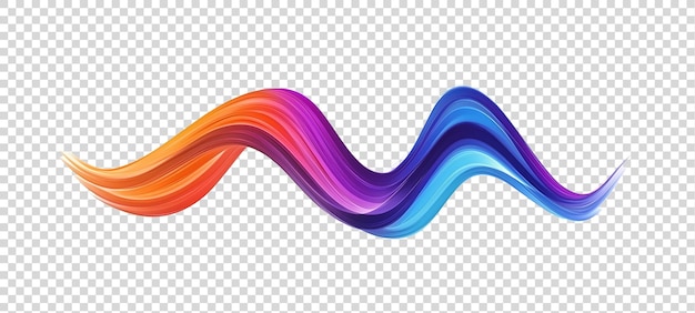 PSD abstract rainbow colored wave on a transparent background