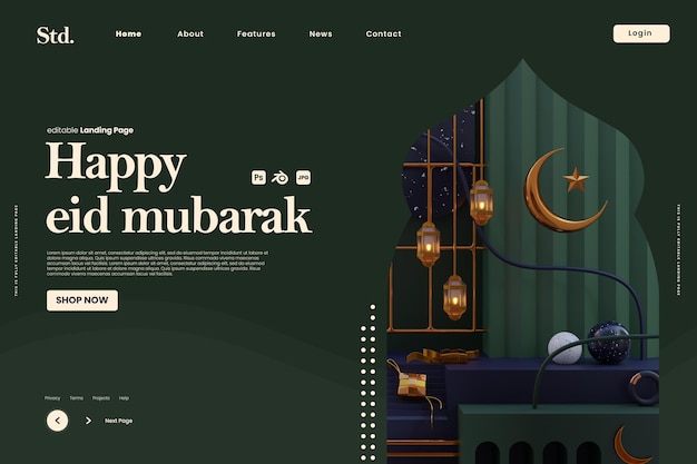 Abstract ramadan kareem landing page