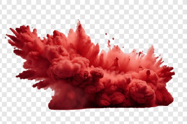 PSD abstract red color smoky expolsion cut out